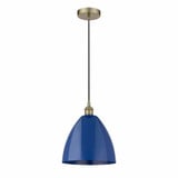 Plymouth Dome 1 Light Medium Cord Hung Pendant 12 Inch Wide by Innovations - 616-1P-PLYM-12