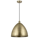 Edison Dome 1 Light Medium Cord Hung Pendant 18.75 Inch Tall by Innovations - 616-1P-MBD-16