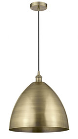 Edison Dome 1 Light Medium Cord Hung Pendant 18.75 Inch Tall by Innovations - 616-1P-MBD-16
