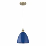 Plymouth Dome 1 Light Small Cord Hung Pendant 9 Inch Wide by Innovations - 616-1P-PLYM-9