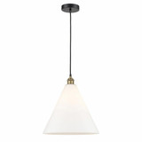 Edison Cone 1 Light Modern Medium Cord Hung Pendant by Innovations - 616-1P-GBC-16C