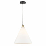 Edison Cone 1 Light Modern Medium Cord Hung Pendant by Innovations - 616-1P-GBC-16C