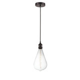 Edison 7W 1 LED Small Cord Hung Pendant 15.25 Inch Tall by Innovations - 616-1P-BB164LED
