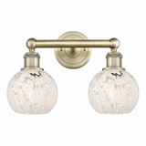 White Mouchette 2 Light Vanity Light 15 Inch Wide by Innovations - 616-2W-G1216-6