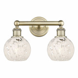 White Mouchette 2 Light Vanity Light 15 Inch Wide by Innovations - 616-2W-G1216-6