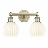 White Venetian 2 Light Vanity Light 15 Inch Wide by Innovations - 616-2W-G1217-6