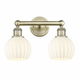 White Venetian 2 Light Vanity Light 15 Inch Wide by Innovations - 616-2W-G1217-6