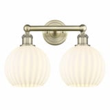 White Venetian 2 Light Vanity Light 17 Inch Wide by Innovations - 616-2W-G1217-8