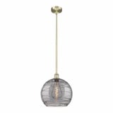 Athens Deco Swirl 1 Light Medium Pendant 14.63 Inch Tall by Innovations - 616-1S-G1213-14