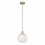 White Mouchette 1 Light Steel Stem Hung Small Pendant by Innovations - 616-1S-G1216-10