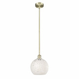 White Mouchette 1 Light Steel Stem Hung Small Pendant by Innovations - 616-1S-G1216-10