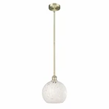 White Mouchette 1 Light Steel Stem Hung Small Pendant by Innovations - 616-1S-G1216-10