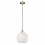 White Mouchette 1 Light Stem Hung Pendant by Innovations 616-1S-G1216-12 - 616-1S-G1216-12