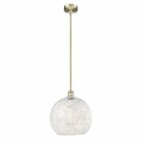 White Mouchette 1 Light Stem Hung Pendant by Innovations 616-1S-G1216-14