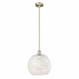 White Mouchette 1 Light Stem Hung Pendant by Innovations 616-1S-G1216-14 - 616-1S-G1216-14