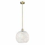 White Mouchette 1 Light Stem Hung Pendant by Innovations 616-1S-G1216-14 - 616-1S-G1216-14