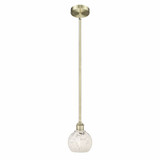 White Mouchette 1 Light Stem Hung Mini Pendant 7.5 Inch Tall by Innovations - 616-1S-G1216-6