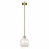 White Mouchette 1 Light Brass Stem Hung Small Pendant by Innovations - 616-1S-G1216-8