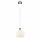 White Venetian 1 Stem Hung Small Pendant 11.25 Inch Tall by Innovations - 616-1S-G1217-10