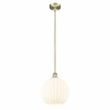 White Venetian 1 Light Stem Hung Pendant by Innovations 616-1S-G1217-12