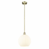 White Venetian 1 Light Stem Hung Pendant by Innovations 616-1S-G1217-12 - 616-1S-G1217-12