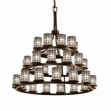 Wire Glass Dakota 36 Light Oversized 3 Tier Chandelier by Justice Design - WGL-8712-10-GRCB