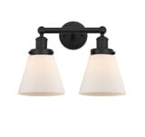 Cone 2 Light Plated Smoke Vanity Light by Innovations - 616-2W-G6