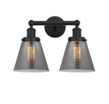 Cone 2 Light Plated Smoke Vanity Light by Innovations - 616-2W-G6