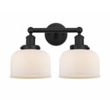 Bell 2 Light Steel Vanity Light 15.5 Inch Wide by Innovations - 616-2W-G7