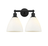 Bristol Glass 2 Matte White Light Vanity Light by Innovations - 616-2W-GBD-75
