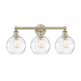 Athens Water Glass 3 Light Modern Vanity Light 26 Inch Wide by Innovations - 616-3W-G1215-8