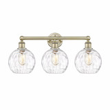 Athens Water Glass 3 Light Modern Vanity Light 26 Inch Wide by Innovations - 616-3W-G1215-8