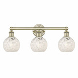 White Mouchette 3 Light Vanity Light 24 Inch Wide by Innovations - 616-3W-G1216-6