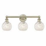 White Mouchette 3 Light Vanity Light 24 Inch Wide by Innovations - 616-3W-G1216-6