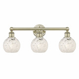 White Mouchette 3 Light Vanity Light 24 Inch Wide by Innovations - 616-3W-G1216-6