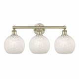 White Mouchette 3 Light Modern Vanity Light 26 Inch Wide by Innovations - 616-3W-G1216-8