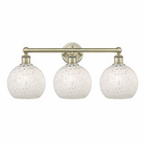 White Mouchette 3 Light Modern Vanity Light 26 Inch Wide by Innovations - 616-3W-G1216-8