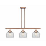 Bell 3 Light Industrial Oversized Stem Hung Island Pendant by Innovations - 916-3I-G7