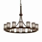 Wire Glass Dakota 15 Light Oversized Chandelier by Justice Design - WGL-8715-10-GRCB