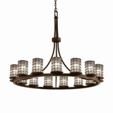 Wire Glass Dakota 15 Light Oversized Chandelier by Justice Design - WGL-8715-10-GRCB