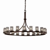 Wire Glass Dakota 21 Light Oversized Chandelier by Justice Design - WGL-8716-10-GRCB