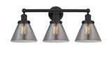 Cone 3 Light Steel Vanity Light 25.75 Inch Wide by Innovations - 616-3W-G4