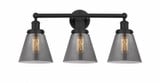 Cone 3 Light Steel Vanity Light 24.5 Inch Wide by Innovations - 616-3W-G6