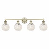 White Mouchette 4 Light Vanity Light 33 Inch Wide by Innovations - 616-4W-G1216-6