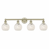 White Mouchette 4 Light Vanity Light 33 Inch Wide by Innovations - 616-4W-G1216-6