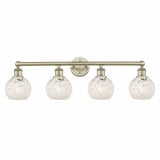 White Mouchette 4 Light Vanity Light 33 Inch Wide by Innovations - 616-4W-G1216-6