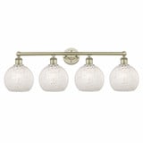White Mouchette 4 Light Vanity Light 35 Inch Wide by Innovations - 616-4W-G1216-8