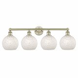 White Mouchette 4 Light Vanity Light 35 Inch Wide by Innovations - 616-4W-G1216-8