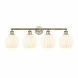 White Venetian 4 Light Vanity Light 35 Inch Wide by Innovations - 616-4W-G1217-8