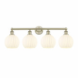 White Venetian 4 Light Vanity Light 35 Inch Wide by Innovations - 616-4W-G1217-8